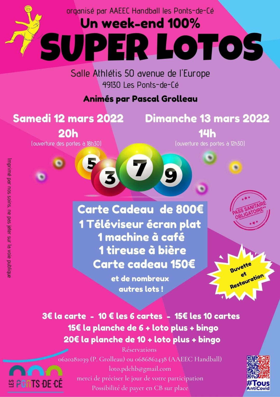 Weekend Super Lotos les 12 et 13 Mars 2022 AAEEC Handball Les PontsdeCé