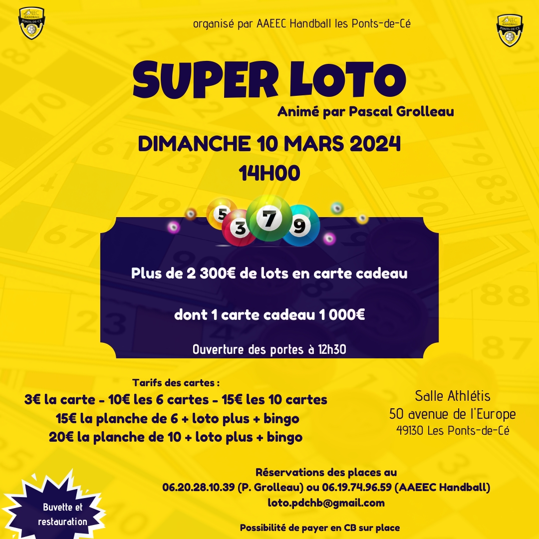 Affiche pour annoncer le loto du 10 mars