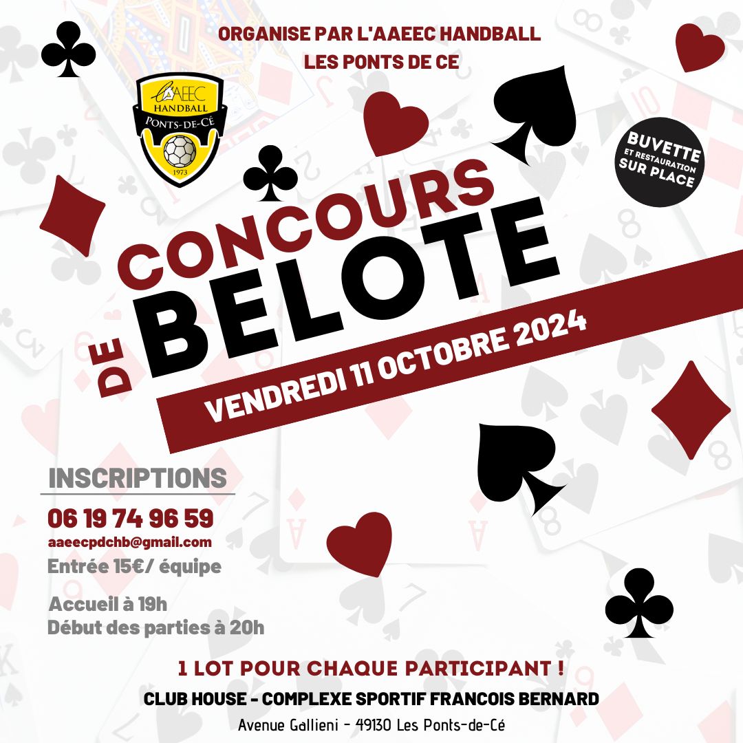 affiche au format carré du concours de belote organisé le vendredi 11 octobre