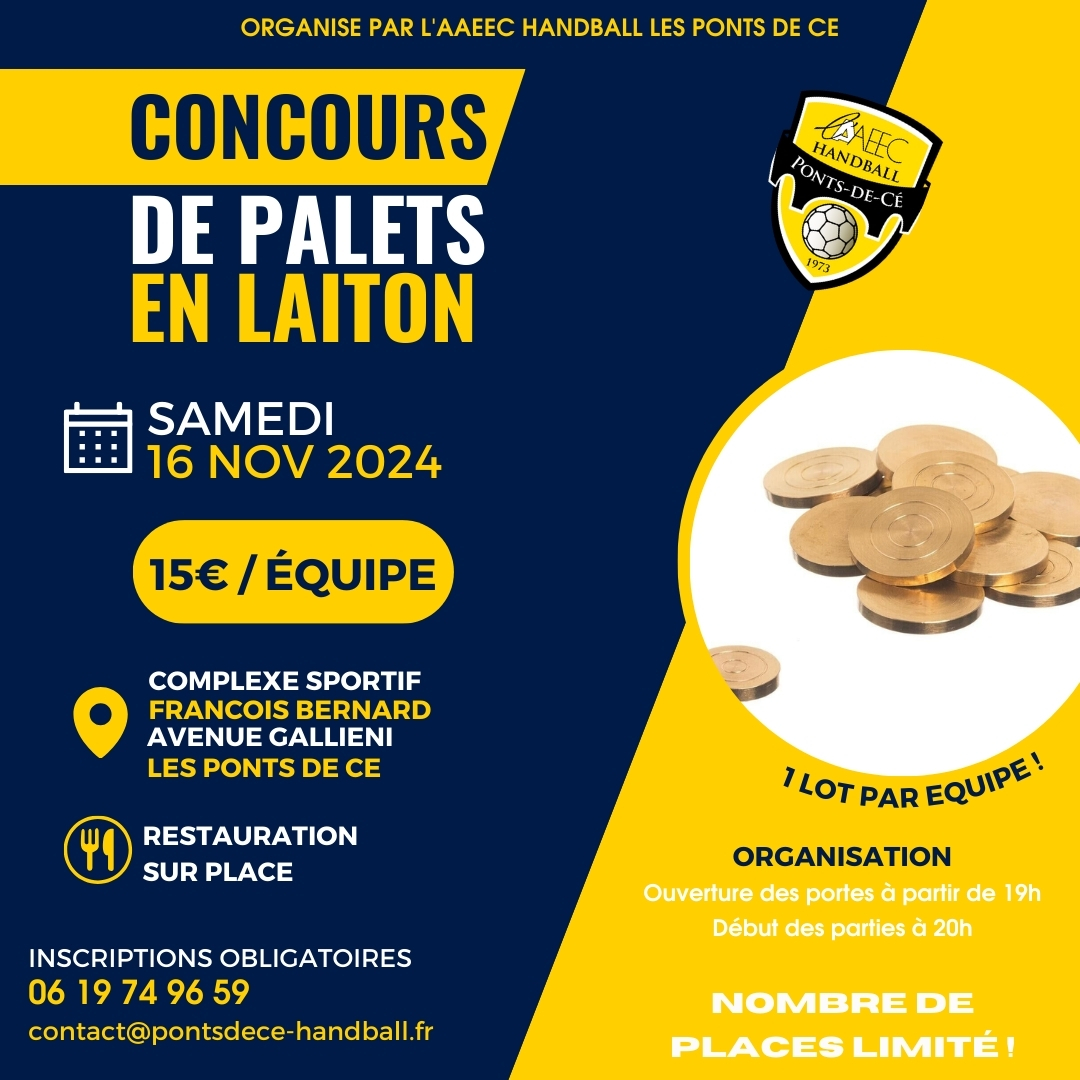 affiche au format carré du concours de palets en laiton organisé le samedi 16 novembre