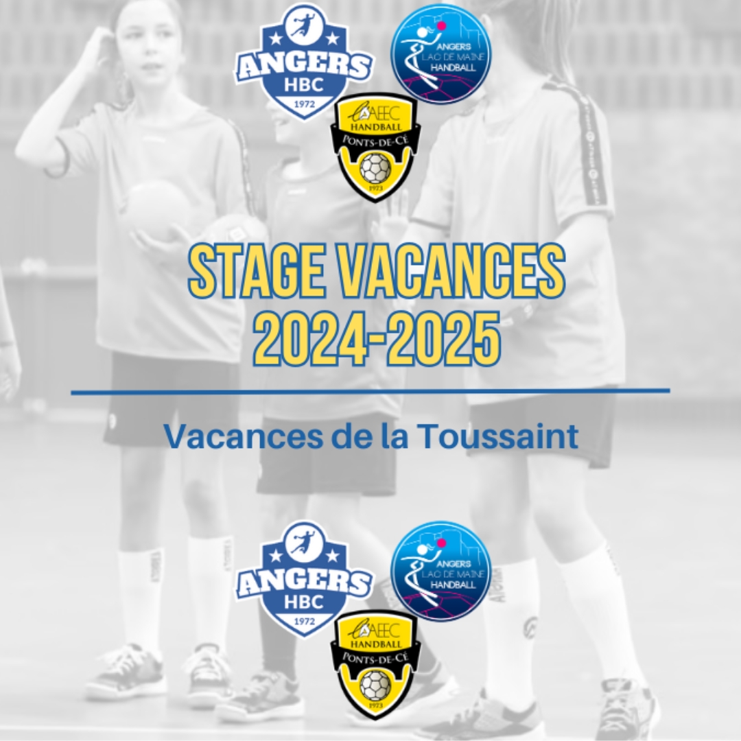 visuel affiche des stages de handball organisés aux vances de la toussaint